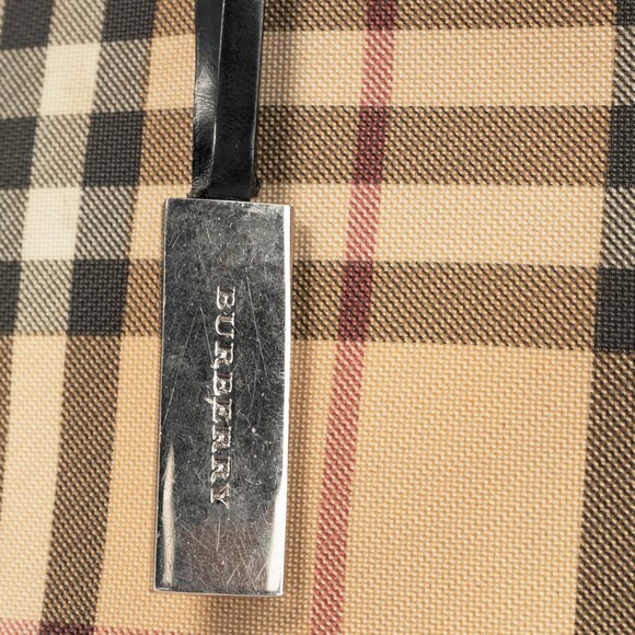 Burberry House-Check Canvas Leather-Trim Tote - Picture 9 of 12